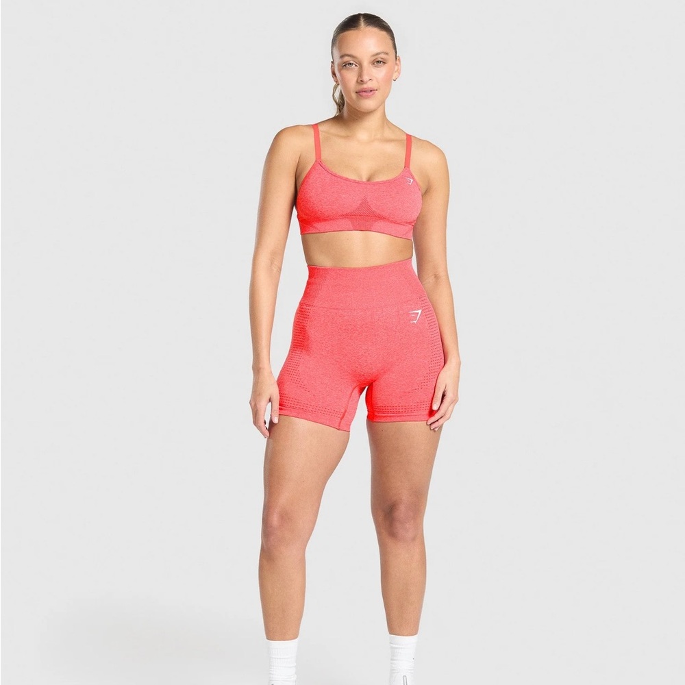 Gym shark Vital seamless bra and shorts 2.0 coral red size XS